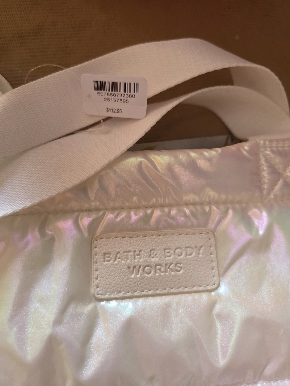 Bath & Body Works Iridescent Tote Bag - White